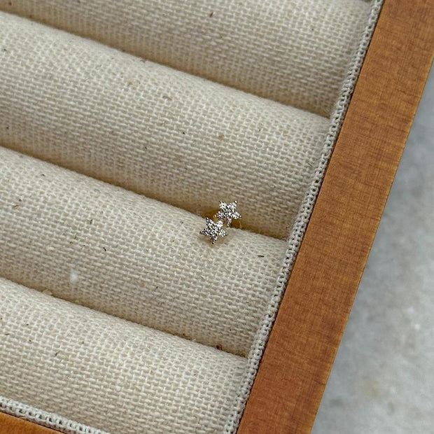 Zircon Taşlı Piercing - 925 Ayar Gümüş
