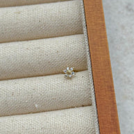 Zircon Taşlı Piercing - 925 Ayar Gümüş