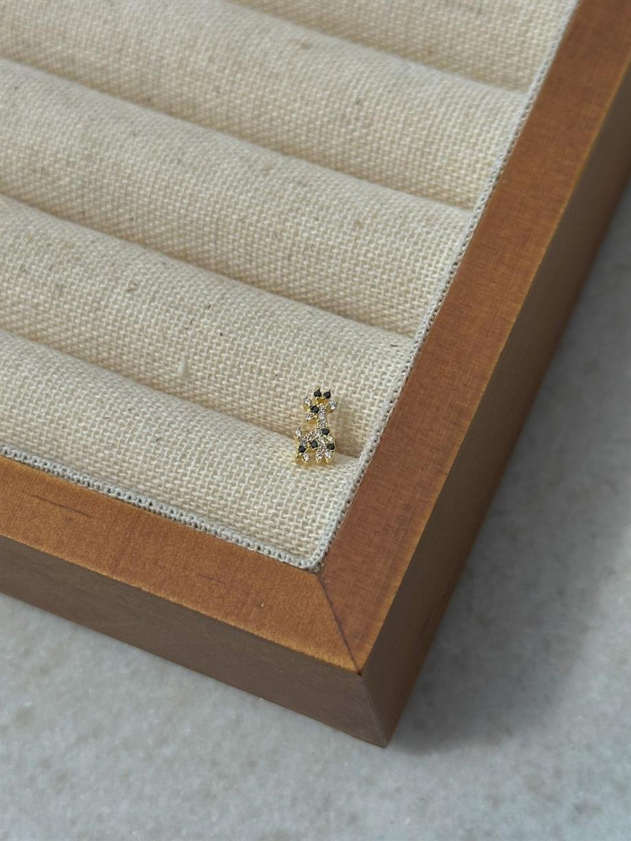 Zircon Taşlı Piercing - 925 Ayar Gümüş