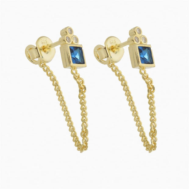 Zircon Taşlı Sallantılı Küpe (925 Ayar Gümüş)