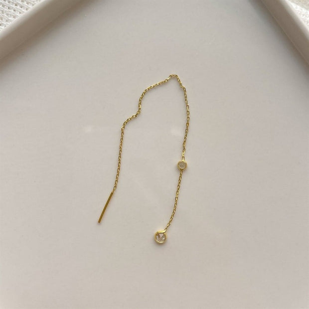 Zircon Taşlı Sallantılı Küpe  - Çift - 925 Ayar Gümüş