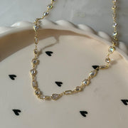 Asimetrik Taşlı Kolye - 925 Ayar Gümüş